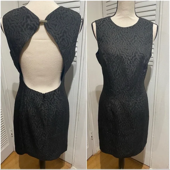 ASO SERENA VAN DER WOODSEN STRAPLESS BLACK BROCADE DRESS - Medium - Picture 3 of 13